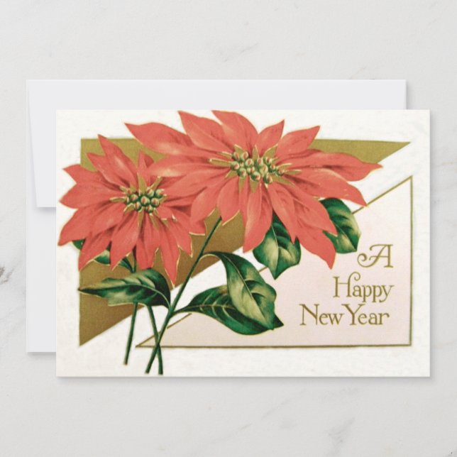Invitación Flor de Navidades de Poinsettia (Anverso)