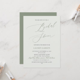 Invitación Flor de novias con caligrafía de oliva + salvia de