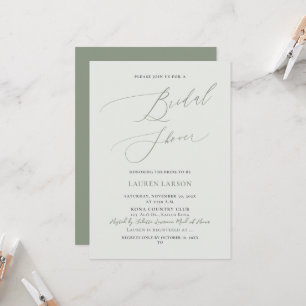Invitación Flor de novias con caligrafía de oliva + salvia de