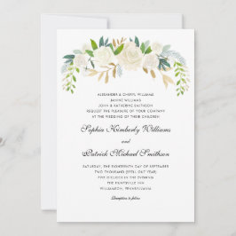 Invitación Flor de oro blanco | 3 establece boda de padres