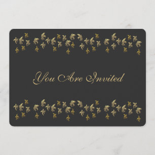 Invitación Flor de oro y negro de Lis Confetti
