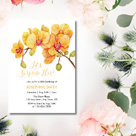 Invitación Flor de orquídea amarilla Florencia Sorpresa Cumpl