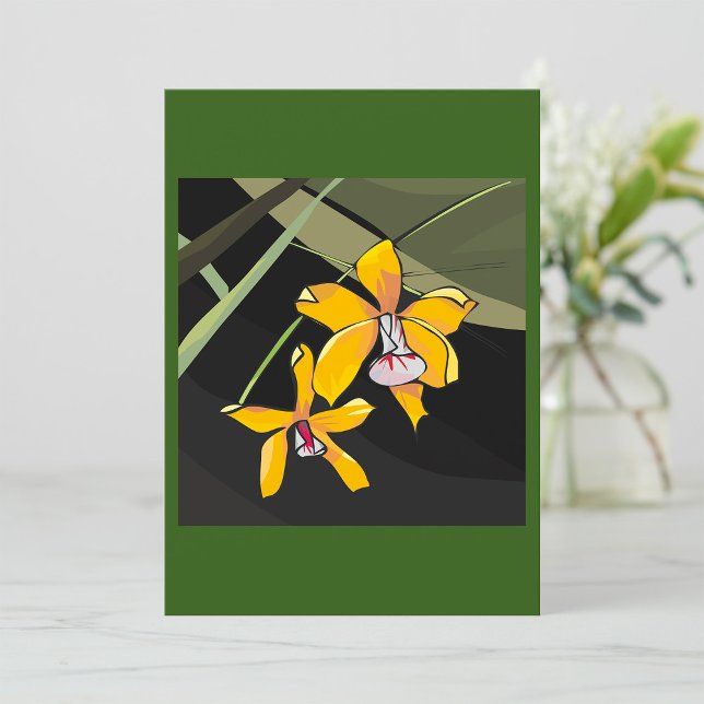 Invitación Flor de orquídea amarilla Tropical Botánica (Subido por el creador)