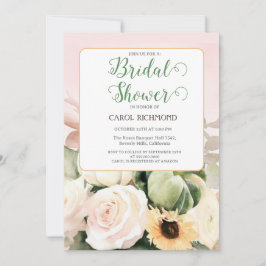Invitación Flor de otoño blanca Bridal Shower