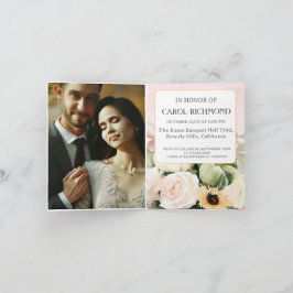 Invitación Flor de otoño blanca Bridal Shower