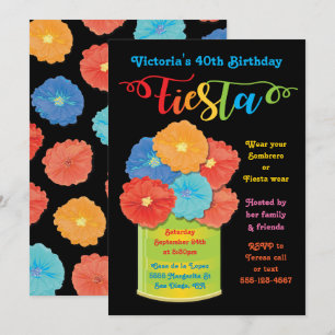 Invitación Flor de papel Can Fiesta Fiesta Cumpleaños Fiesta