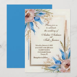 Invitación Flor de pasto de ojos azules