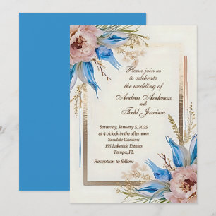 Invitación Flor de pasto de ojos azules