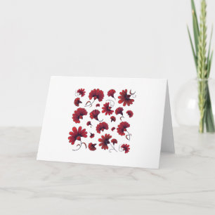 Invitación Flor de patrón de vectores de carnación roja