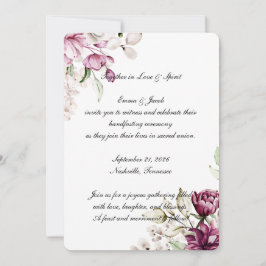 Invitación Flor de Peonía de Floración Romántica