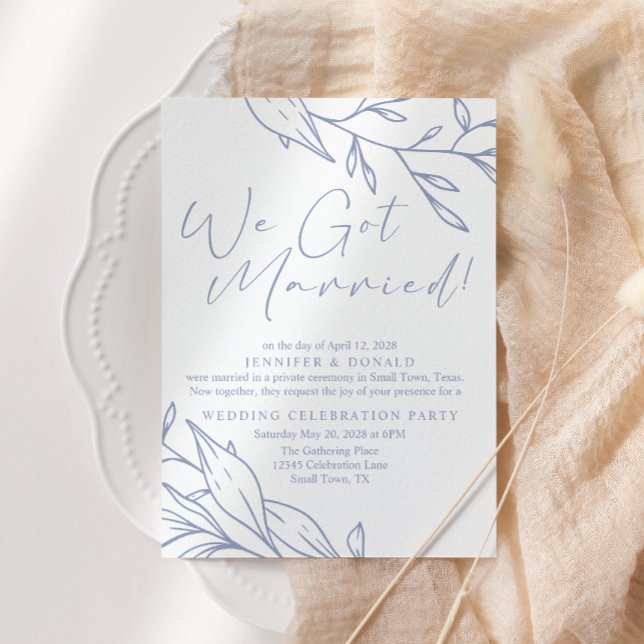 Invitación Flor de Periwinkle Boda Recién Casados (Subido por el creador)