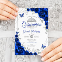 Flor de plata azul real Quinceanera