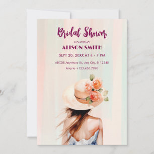 Invitación Flor de primavera estética chica ducha de novia