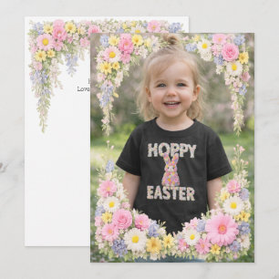 Invitación Flor de primavera Feliz Pascua Foto Personalizada