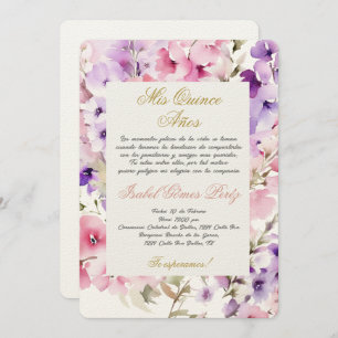 Invitación Flor de primavera quinceañera española