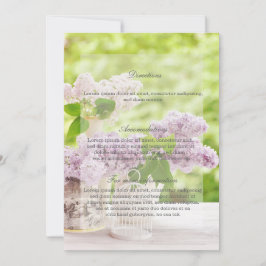 Invitación Flor de primavera romántica Boda Lilac blanco flor