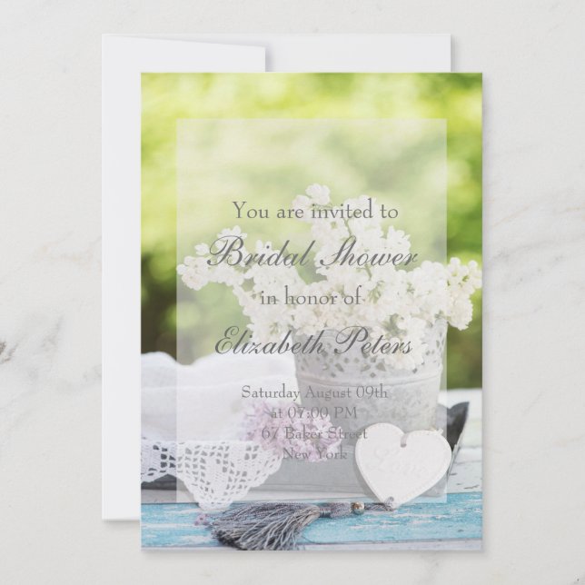 Invitación Flor de Primavera Romántica Floral Lilac Brillante (Anverso)