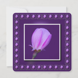 Invitación Flor de primavera rosa y morada