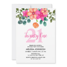 Flor de primavera verde rosa 21 cumpleaños