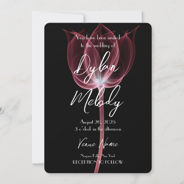 Invitación Flor de rayos X personalizado (Anverso)