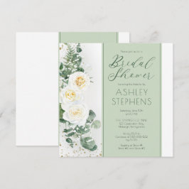 Invitación Flor de rosa blanca Boho | Ducha nupcial de Eucaly
