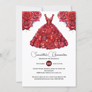 Invitación Flor de rosa elegante de baloncesto de la Quinceañ