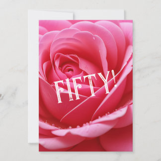 INVITACIÓN FLOR DE ROSA ROJA DE CUMPLEAÑOS CINCUENTA PERSONAL