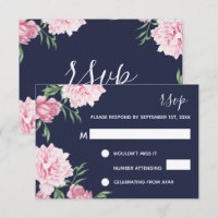 Flor de rosa y fondo azul marino | RSVP