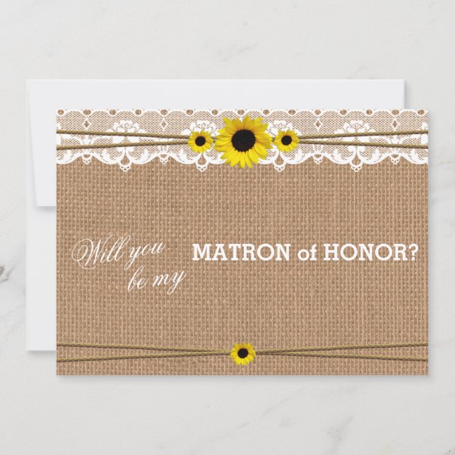 Invitación Flor de sol rusa será mi señoría de honor (Anverso)