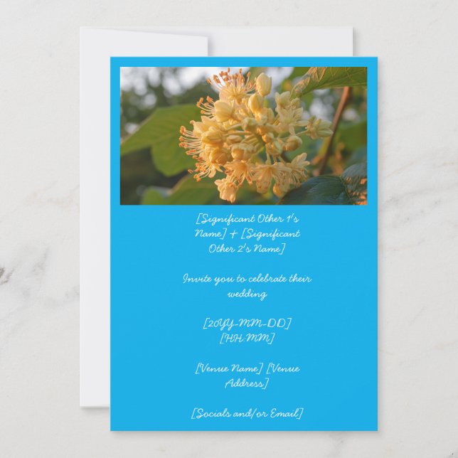 Invitación Flor de Tilo Americano GoldenHour (AI) (Anverso)