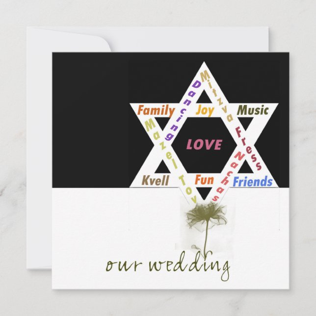 Invitación Flor de vida Boda judío (Anverso)