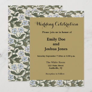 Invitación Flor de Vinca de Verano Art Nouveau Botánico