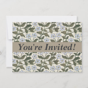 Invitación Flor de Vinca de Verano Art Nouveau Botánico