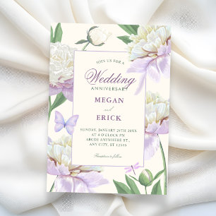 Invitación Flor de violeta púrpura jardín boda aniversario