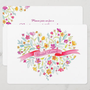 Invitación Flor del corazón Arte Bouquet almuerzo de novia