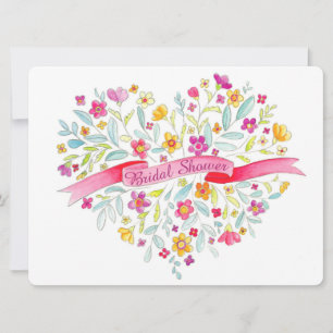 Invitación Flor del corazón El arte Bouquet la ducha de novia