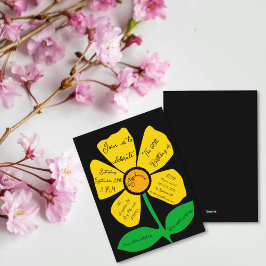 Invitación Flor dorada de oro de 60 años negra