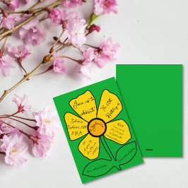 Invitación Flor dorada verde 60 cumpleaños