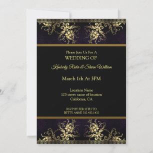 Invitación Flor Dorada Y Alheña