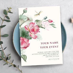 Invitación Flor elegante floreciendo
