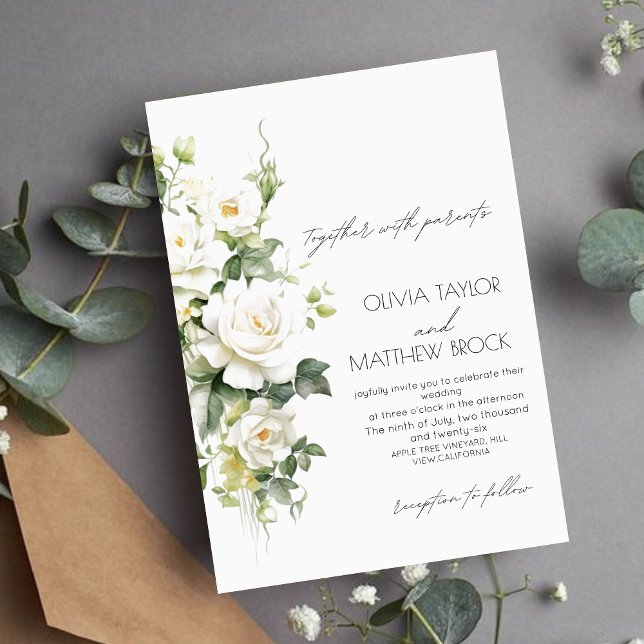 Invitación Flor | Elegante y moderno Boda Pastel (Subido por el creador)