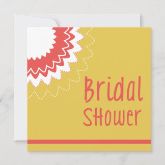 Invitación Flor en flor - Amarillo y Coral