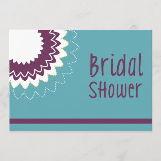 Invitación Flor en flor - Púrpura y Verde