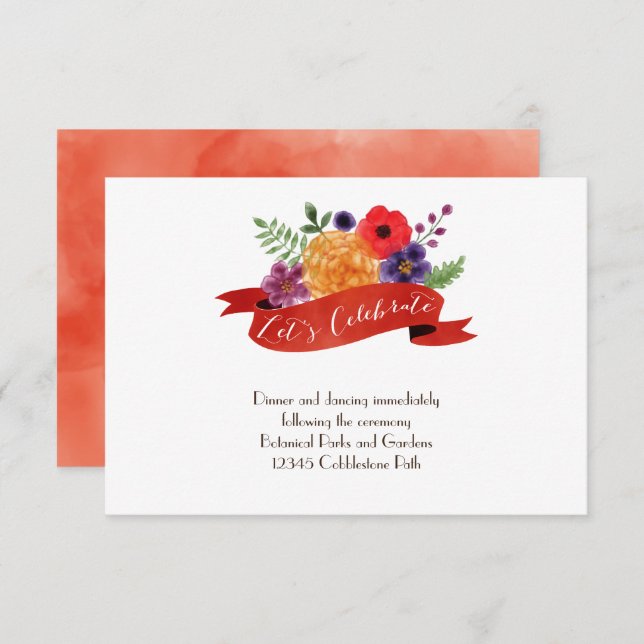 Invitación Flor en forma de corazón Rústica Boda Rústico (Anverso / Reverso)