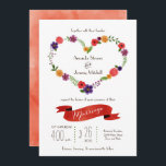 Invitación Flor en forma de corazón Rústica Boda Rústico<br><div class="desc">Las flores acuáticas dispuestas en una corona en forma de corazón hacen de esta suite de invitados rústica una elección excepcional. Un cartel con una cinta adhesiva y un fondo de lavado con agua en la parte posterior le dan un toque elegante y hecho a mano. Este conjunto es perfecto...</div>
