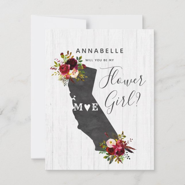 Invitación Flor Estatal de California será mi chica flor (Anverso)