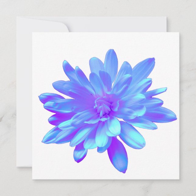Invitación Flor floral azul violeta elegante (Anverso)