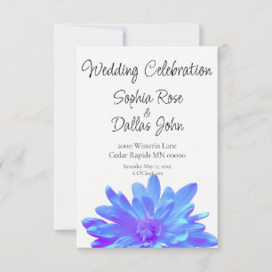 Invitación Flor floral azul violeta elegante
