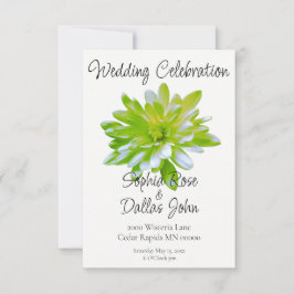 Invitación Flor floral verde suave y elegante