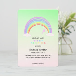Invitación Flor gradiente de gradiente de arcoiris dulce Past